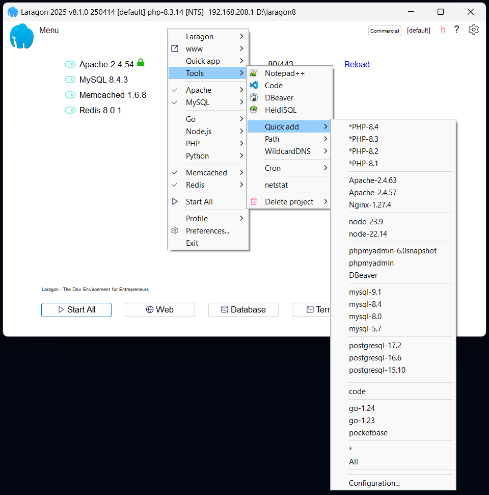 Laragon Quick-add - Quick add packages